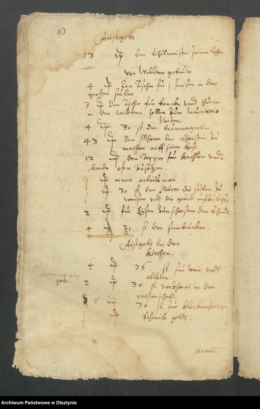 image.from.unit.number "Register uber Einname undt Ausgabe bei der Kirchen Hohenfurst von Martini des 1607 biß auff Martini 1608 Jahrs"