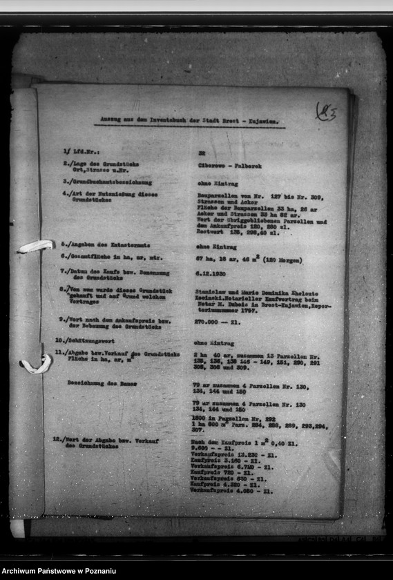 Obraz 9 z jednostki "Eigentumrechte an Ländereien der St. Brest, Landkreis Leslau (Włocławek)"