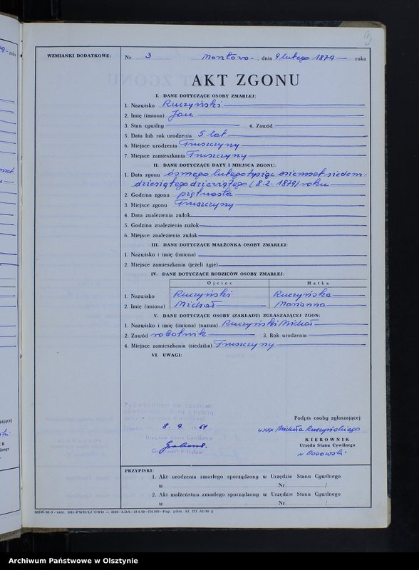 image.from.unit.number "Księga zgonów Nr 1 - 66,1 - 51 i 1 - 44 /przepisana w języku polskim z oryginału niemieckiego w dniach 8.09.- 15.09.1961/"