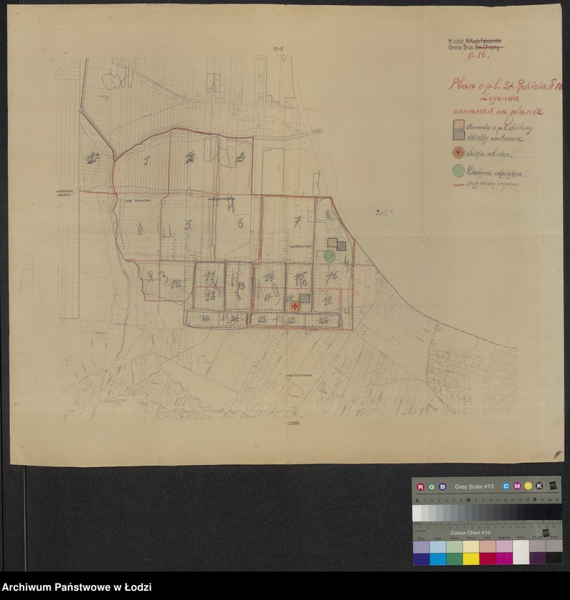 Obraz 1 z jednostki "IX -E Miasto Łódź, Miasto Ruda Pabianicka, Gmina Brus, Gmina Chojny. Plan obrony przeciwlotniczej Starego Rokicia Nr 16"