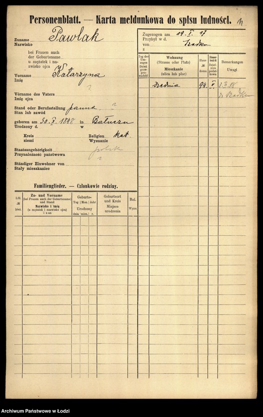 Obraz 13 z jednostki "[Spis ludności Łodzi] Pawlak"