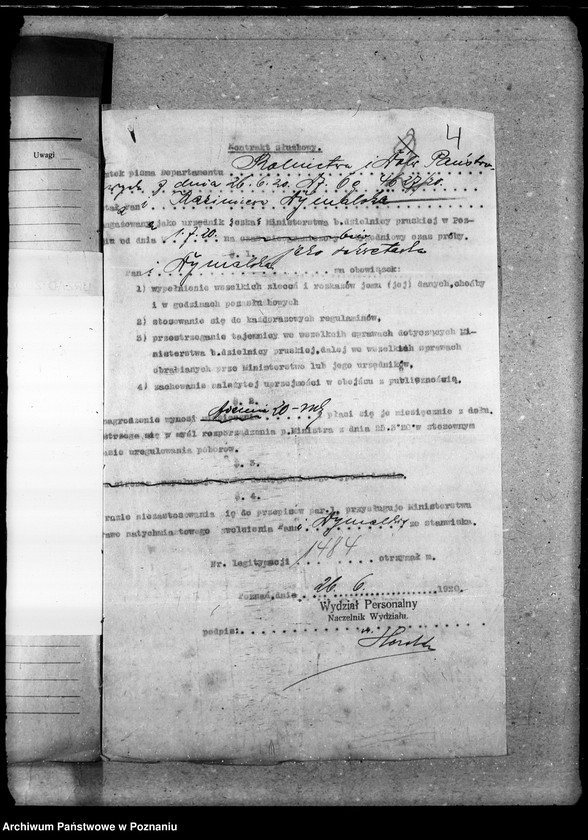 Obraz 8 z jednostki "Sprawy Osobowe personalne urzędników przejściowych"