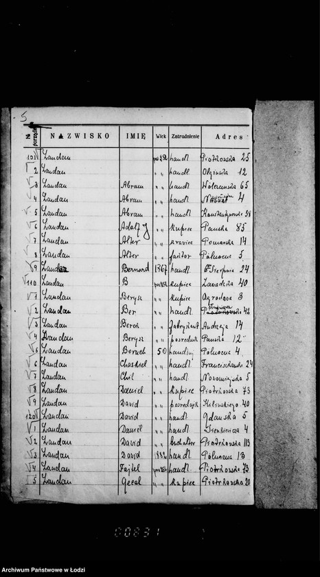 Obraz 10 z jednostki "Lista wyborców Gminy Wyznaniowej Żydowskiej w Łodzi 1924 r. lit. L"