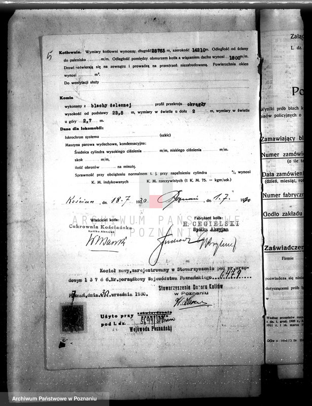 Obraz 9 z jednostki "Cukiernia w Kościanie nr woj. kotła 6479"