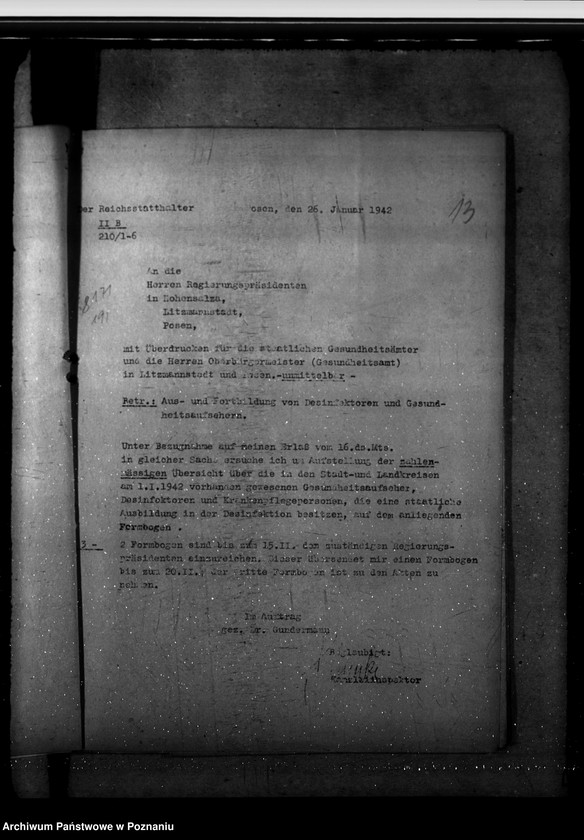 Obraz 17 z jednostki "Zahlenmässige Übersichten über das Medizinalpersonal. Ausbildung der Desinfektoren."