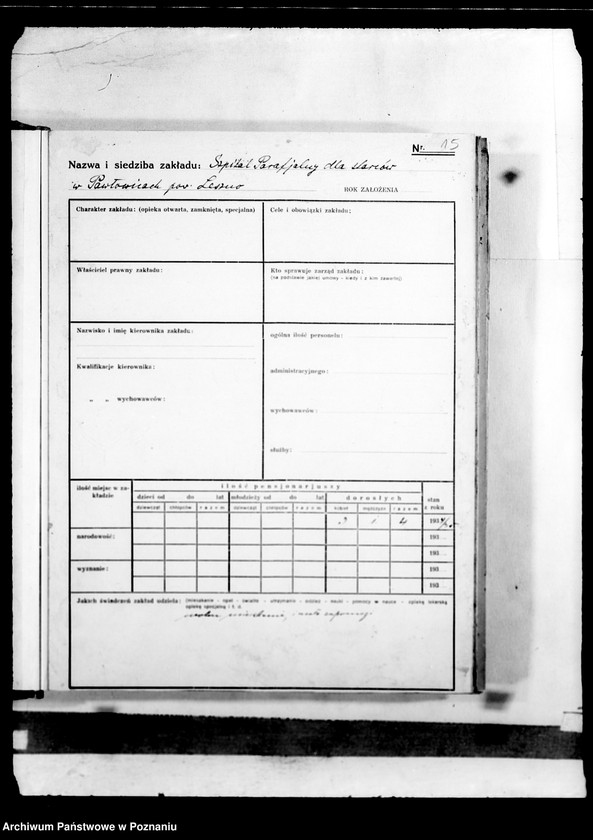 Obraz 19 z jednostki "/Zakłady opiekuńcze, kartoteka/"