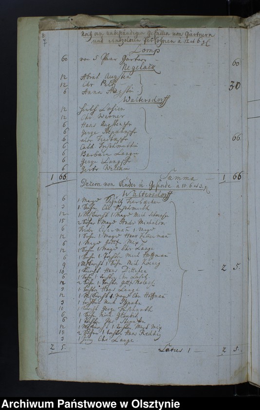 image.from.unit.number "Jahr Kirchen Rechnung der Waltersdorfschen Kirche aller Einnahme und Ausgabe wie auch Bau-Rechnung"
