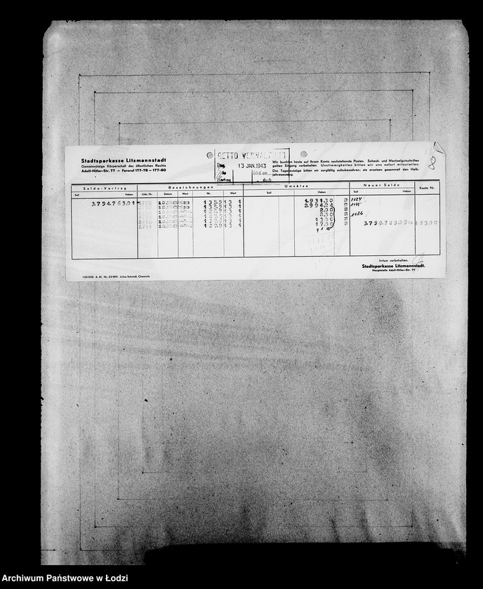 Obraz 12 z jednostki "Sonderkonto 12300 Bankauszüge"