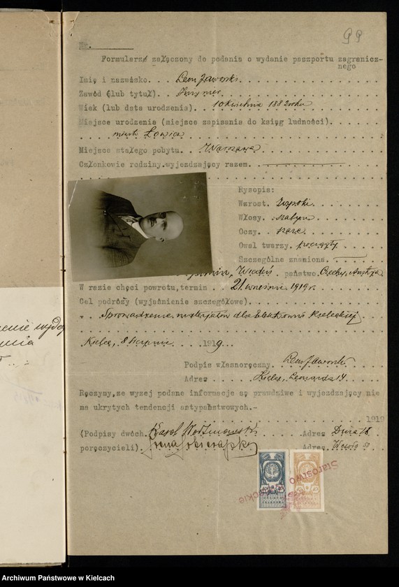 Obraz 14 z kolekcji "Wnioski o paszporty zagraniczne rok 1919111"