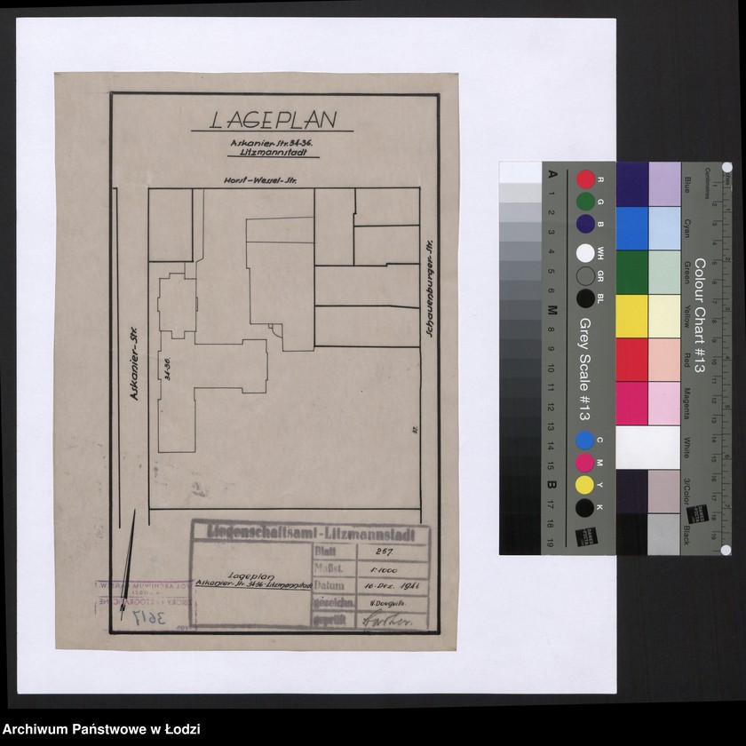 Obraz 1 z jednostki "Lageplan Askanier Straße 34-36 Litzmannstadt"
