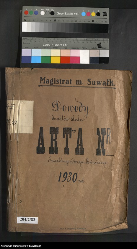image.from.unit.number "Dowody do aktów ślubu Suwalskiego Okręgu Bożniczego 1930 rok"