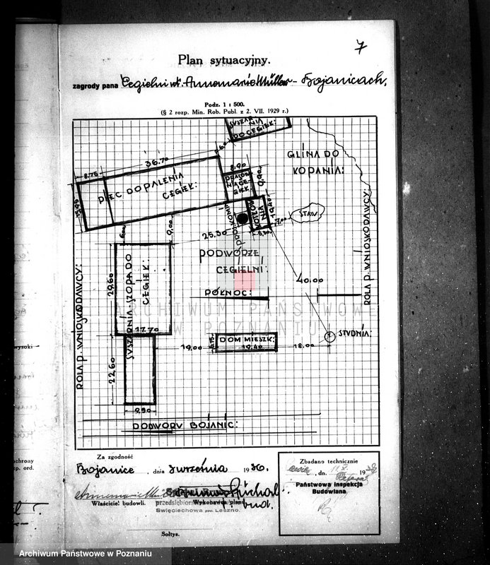 image.from.unit.number "Zatwierdzenie zakładu przemysłowego /cegielni parowej/ własność A. Mueller w Bojanicach pow. leszczyński"