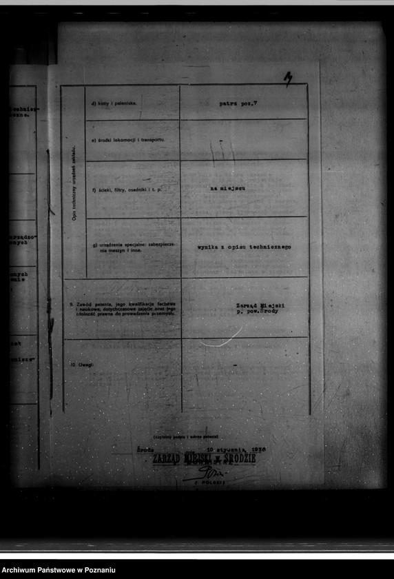 Obraz 18 z jednostki "Zatwierdzenie zakładu przemysłowego /rzeźni Miejskiej/ własność Zarządu Miejskiego w Środzie"
