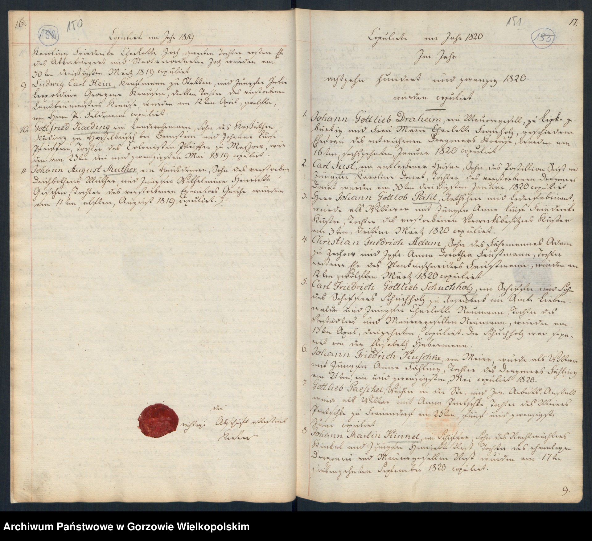 Skan z jednostki: Geborne und Copulirte in der Gemeine der Concordien Kirche zu Landsberg an der Warthe (dotyczy Lutherischen Gemeine)