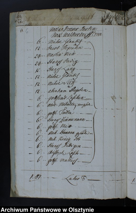 image.from.unit.number "Jahr Kirchen Rechnung der Waltersdorfschen Kirche aller Einnahme und Ausgabe wie auch Bau-Rechnung"