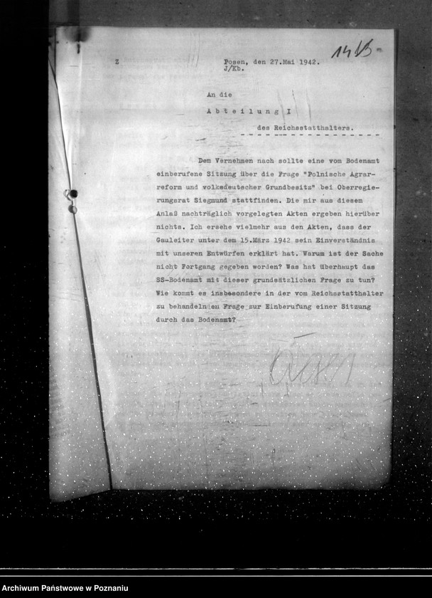 Obraz 20 z jednostki "Zarządzenie w sprawie skutków polskiej reformy rolnej"