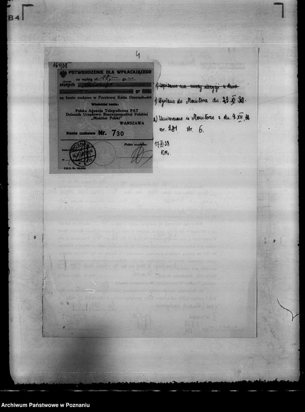 Obraz 8 z jednostki "/ Kasa Bezprocentowego Kredytu Okręgowego Związku Towarzystw Ogrodów i Osiedli Działkowych na województwo poznańskie/"