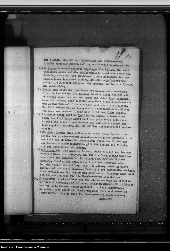 Obraz 15 z jednostki "Schlachthöfe - frische Fleisch. Tuberkulosenschutzanordnung. Wirtschaftliche Unternehmungen im Kreise Schieratz. Krankenhaus zu Gnesen. Ausbau des Schlachthofes Posen."