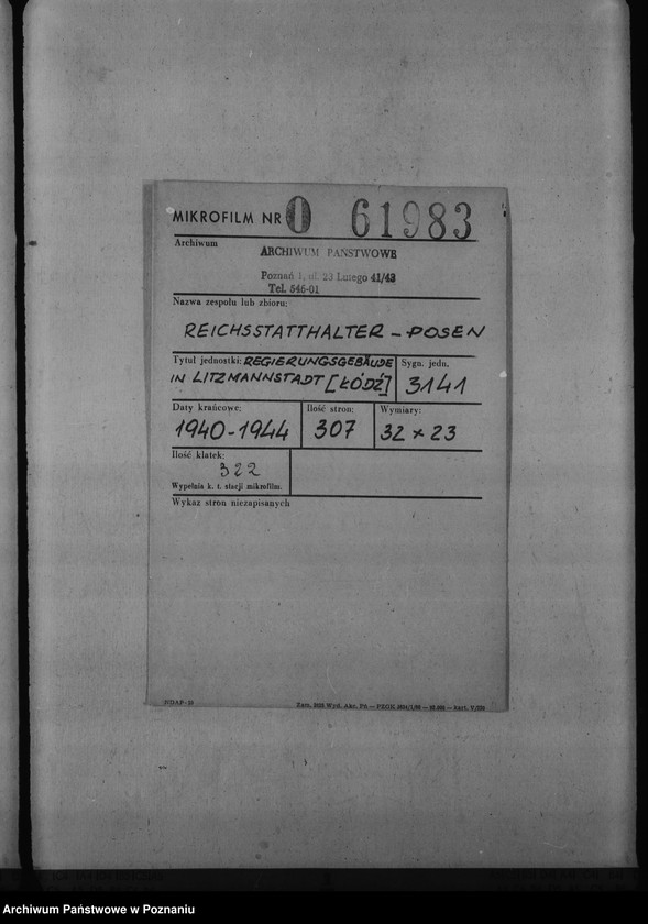 Obraz 2 z jednostki "Regierungsgebäude in Litzmannstadt - Łódź"