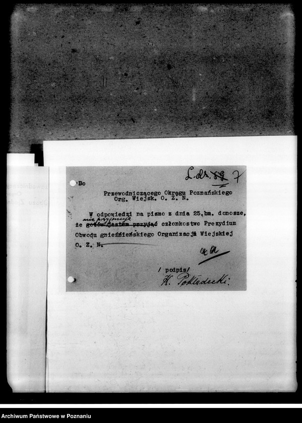 Obraz 10 z jednostki "Korespondencja w sprawach personalno-organizacyjnych"