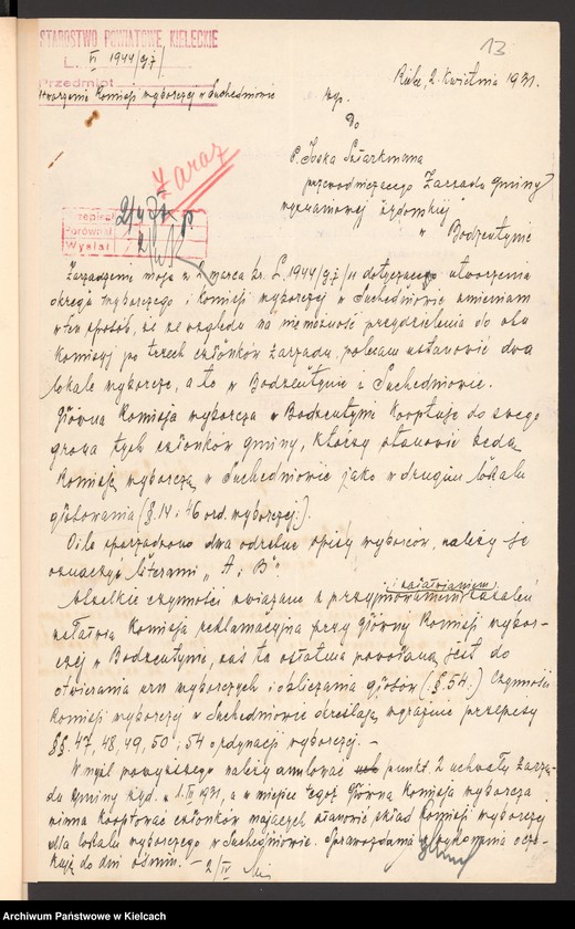 Obraz 15 z jednostki "Akta dot. wyborów do zarządu gminy wyznaniowej żydowskiej w Bodzentynie"