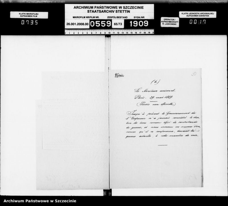 image.from.unit.number "Handels und Schiffahrts-Angelegenheiten mit Frankreich, Sardinien, Österreich während des Krieges"