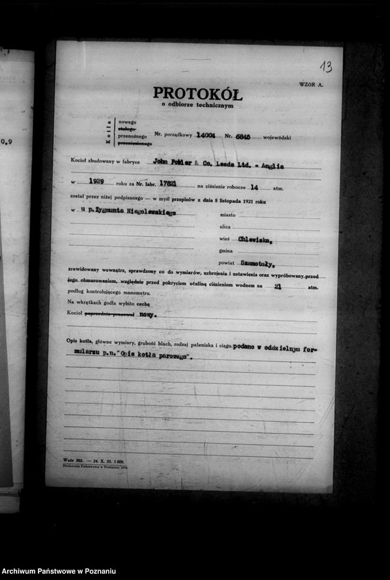 Obraz 18 z jednostki "Z. Niegolewski Chlewiska powiat szamotulski gospodarstwo rolne Z. Niegolewskiego nr woj. kotła 6845-"