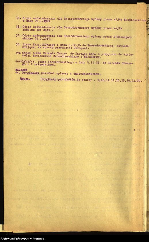 Obraz 6 z jednostki "Koło Ostrów akta sądu honorowego sprawie Walenty Szczodrowski i Andrzej Kałużny."