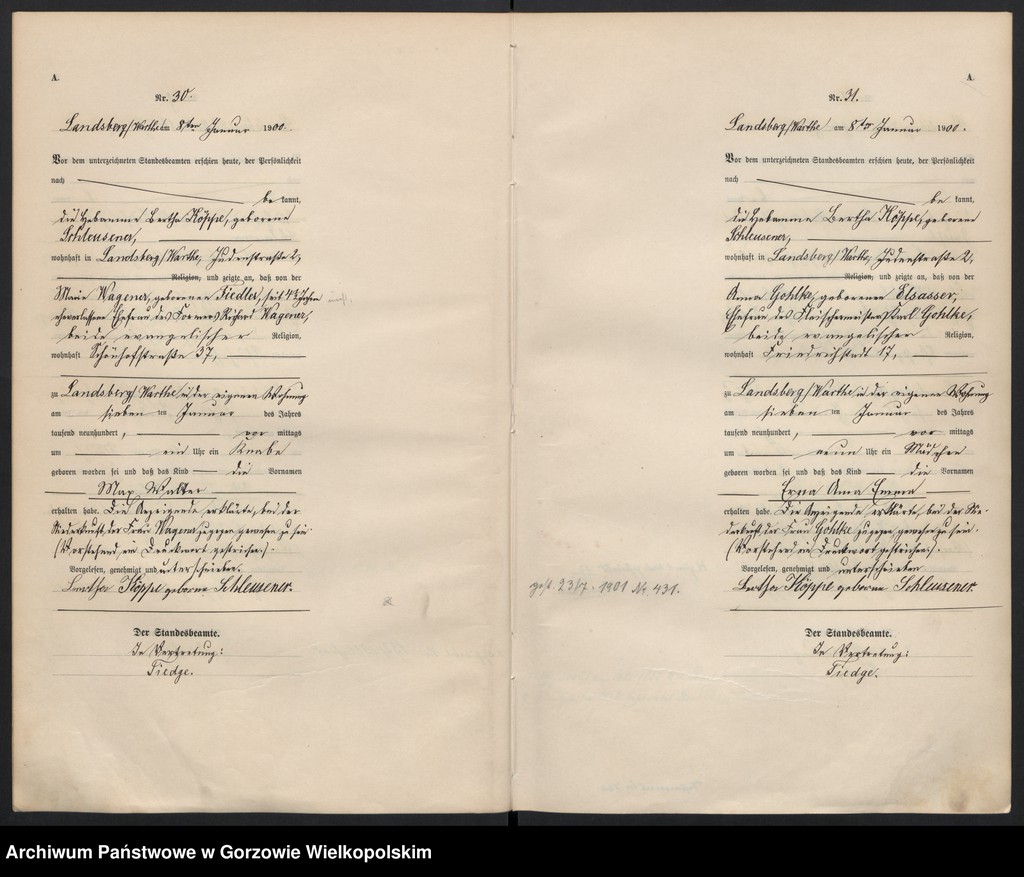 Obraz 19 z jednostki "Geburts Register"