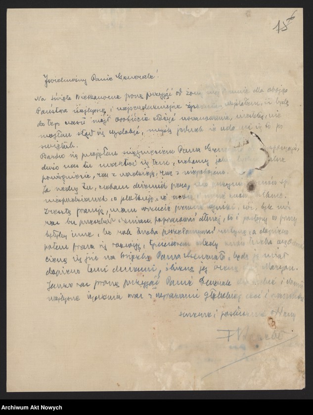 image.from.unit.number "Kleeberg Franciszek, generał. Projekt organizacji naczelnych władz wojskowych. Życzenia."