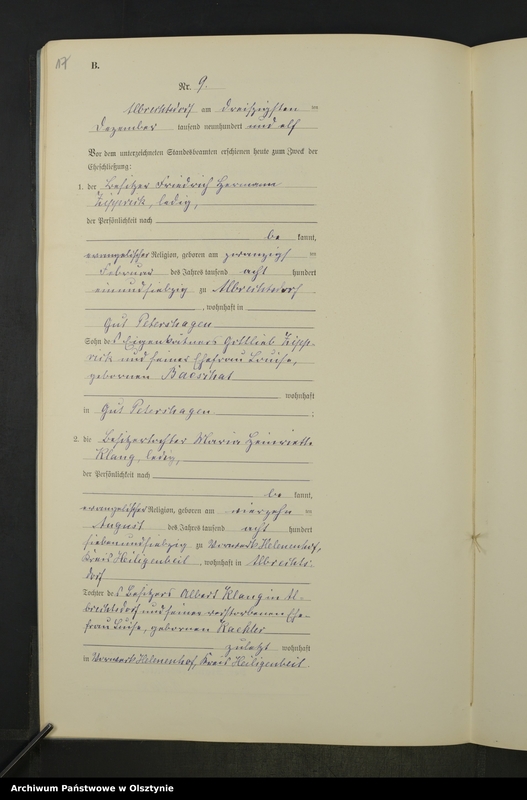 image.from.unit.number "Heiraths-Neben-Register Nr 1 - 9 [ Księga małżeństw - wtóropis ]"