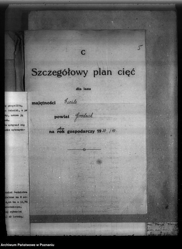 Obraz 9 z jednostki "Majątek Cieśle powiat grodziski /Nadzór nad gospodarką leśną/"