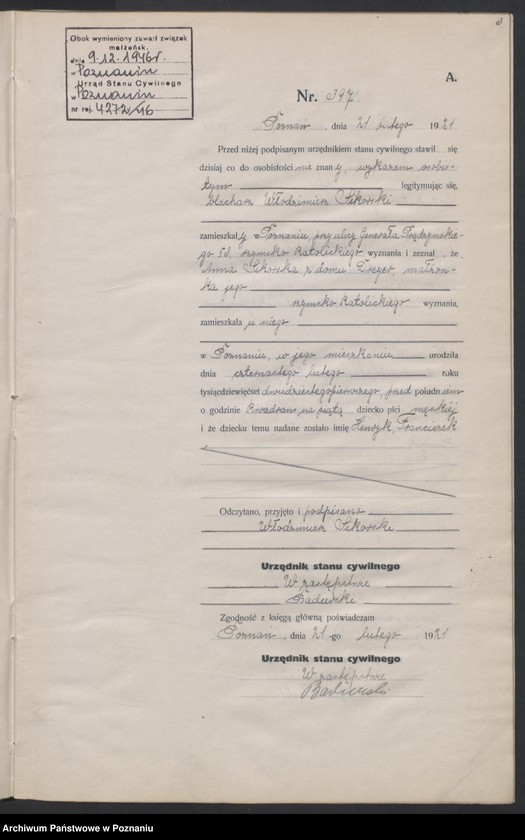 Obraz 5 z jednostki "Księga urodzeń odpis tom II [Rejestr poboczny urodzeń]"