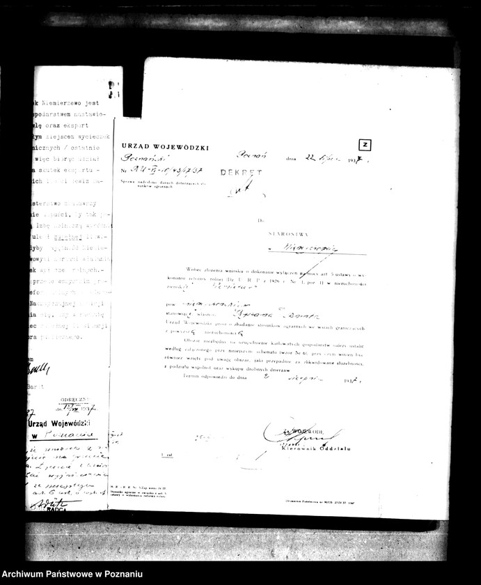 Obraz 10 z jednostki "Wyłączenie z art. 5 ustawy o wykonaniu reformy rolnej z majątku Niemierzewo powiatu międzychodzkiego"