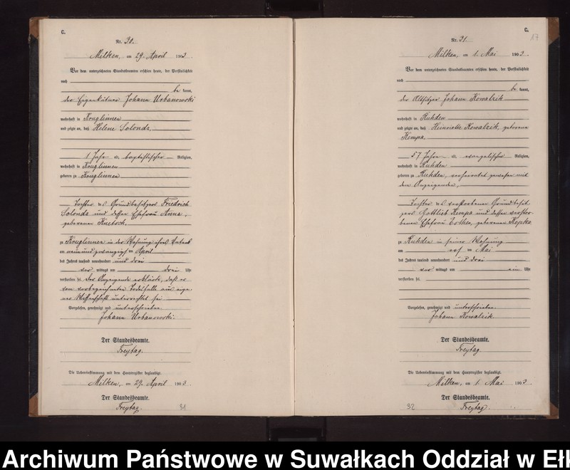image.from.unit.number "Sterbe-Neben-Register des Preussischen Standes-Amtes Stasswinnen Kreis Lötzen"
