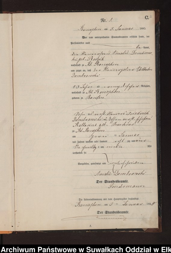 image.from.unit.number "Sterbe-Neben-Register des Preussischen Standes-Amtes Gr. Konopken Kreis Loetzen"