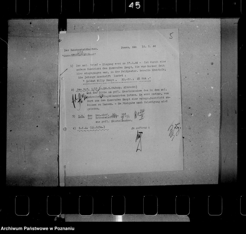 Obraz 9 z jednostki "Korespondencja z powołanymi do wojska pracownikami urzędu namiestnika"