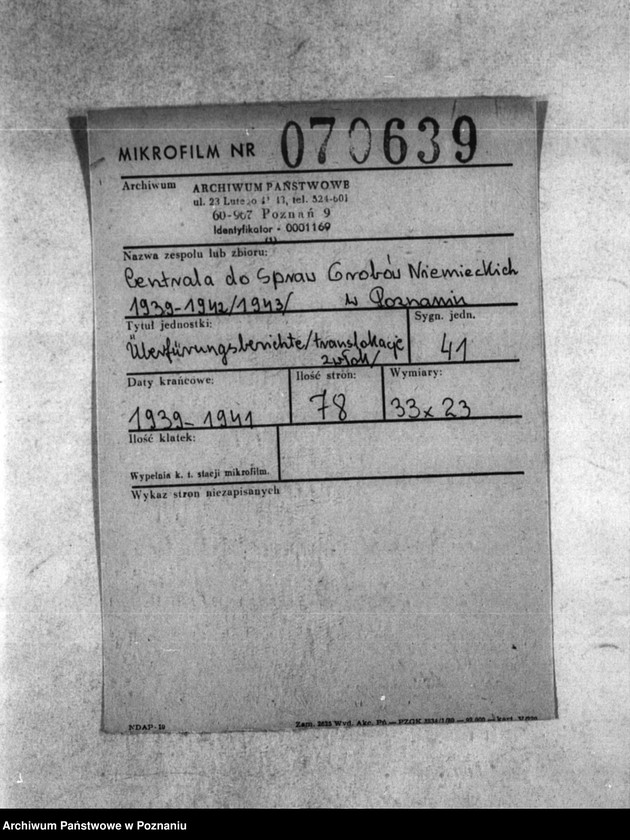 Obraz 2 z jednostki "Überfühnugsberichte - translokacje zwłok"