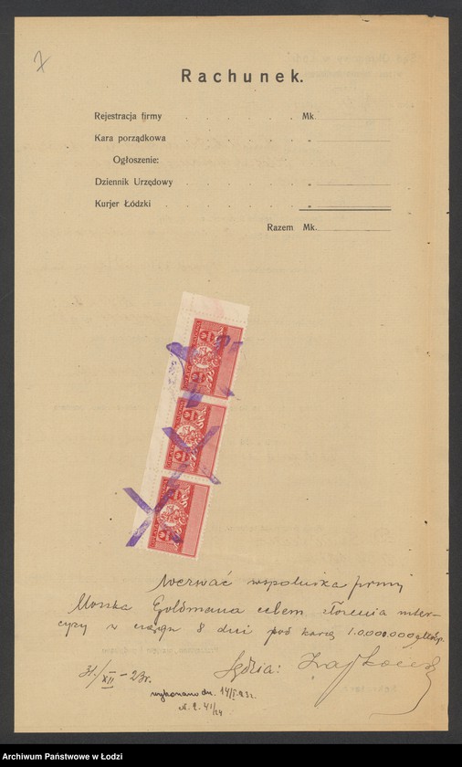 Obraz 9 z jednostki "D. Szmulowicz i M. Goldman – wyrób i sprzedaż towarów bawełnianych"