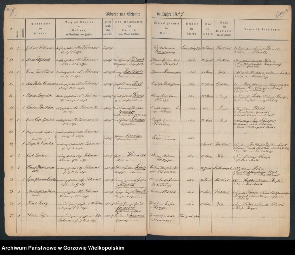 image.from.unit.number "Duplikate der Hauptkirche zu Landsberg an der Warthe (zawiera także księgę zgonów Konkordier Kirchen Gemeinde mit der reformirten und Militair Gemeinde z 1867 r.)"