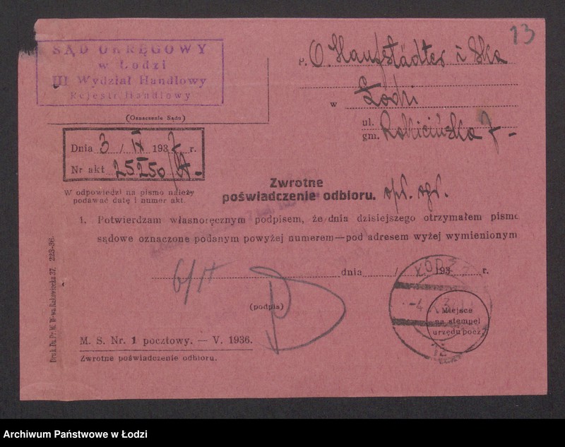 Obraz 15 z jednostki "Osiarz Haufstädter, Moszek Beniamin Zalcman, Zender Kwaśner, Sender Lajb Grinfeld- handel i przemysł drzewny"