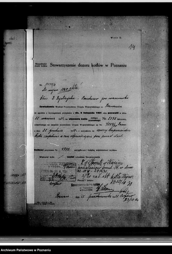 Obraz 20 z jednostki "Zjednoczone Fabryki Przeróbki Drzewa Bystrzyckiego w Orzechowie powiat wrzesiński nr woj. 1868"