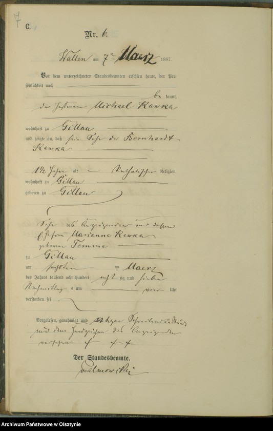 Obraz 9 z jednostki "Sterbe-Haupt-Register Nr 1 - 33"