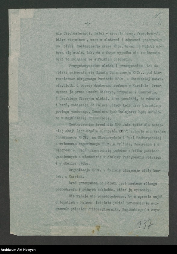 image.from.unit "Wewnętrzna sytuacja polityczna w Polsce. Współudział czynników czeskich w strajkach chłopskich w Małopolsce środkowej. Współpraca Komunistycznej Partii Polski i Komunistycznej Partii Czechosłowacji (raport Poselstwa RP w Pradze)"