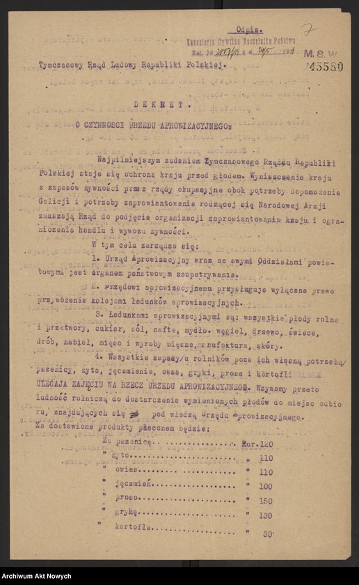 image.from.unit.number "Odpisy postanowień Tymczasowego Rządu Ludowego RP I. Daszyńskiego oraz dekrety przesłane do zatwierdzenia Naczelnikowi Państwa przez Radę Ministrów, pod przewodnictwem J. Moraczewskiego a następnie I. Paderewskiego."