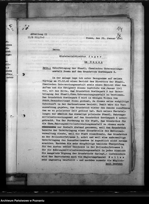 Obraz 18 z jednostki "Unterbringung der Anstalt für Lebensmitteluntersuchung"