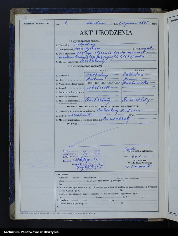 image.from.team "Urząd Stanu Cywilnego w Zwiniarzu pow. nowomiejski"
