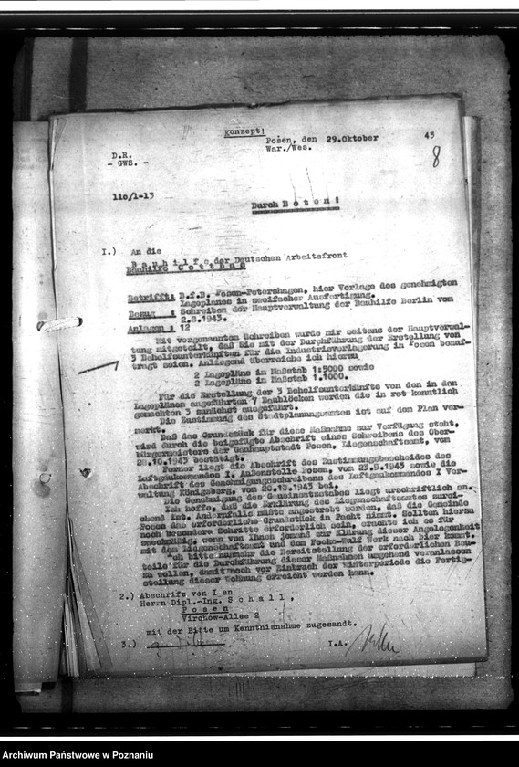 Obraz 15 z jednostki "Bau von Behelfsheimen bei den Focke - Wulfwerken - Kreising. Lagepläne (Krzesiny powiat Poznań)"