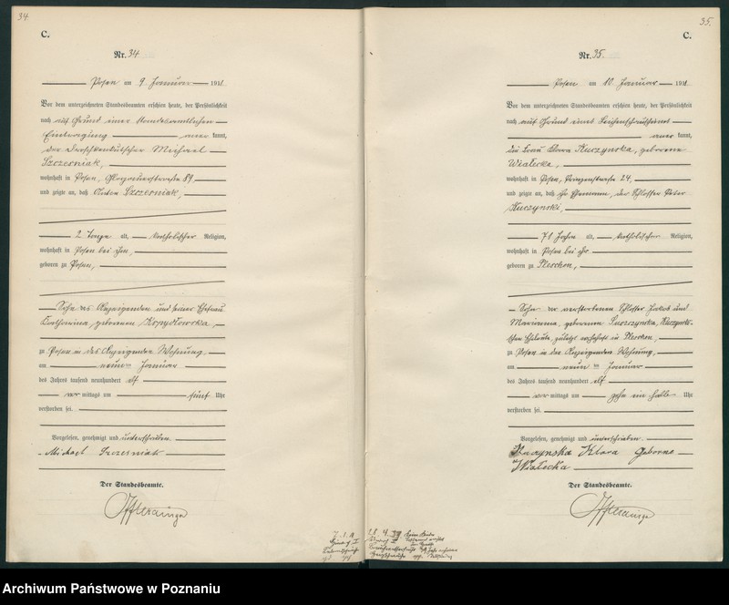 Obraz 20 z jednostki "Księga miejscowa zgonów tom I [Rejestr główny zgonów]"