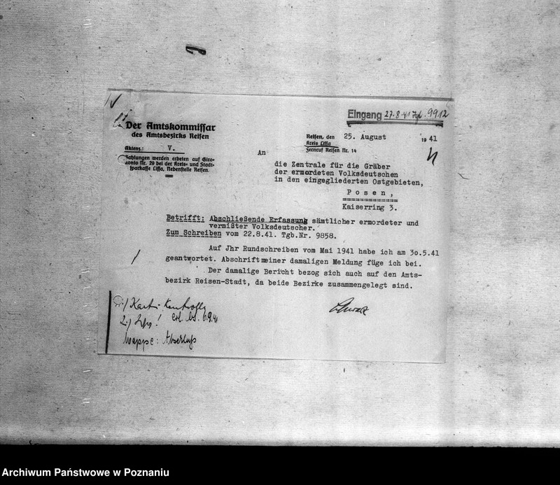 Obraz 8 z jednostki "Amtsbezirk Wilhelmsort Kreis Bromberg (Bydgoszcz). Wykazy miejscowych Niemców, którzy zginęli w 1939 roku"